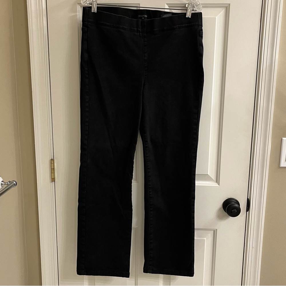 NYDJ Scupt Her Black Denim Pull On Pants Size Large